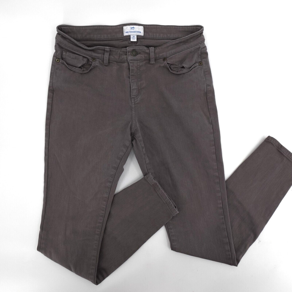 Southern Tide Jeans Womens 30 Gray Slim Stretch Mid Rise